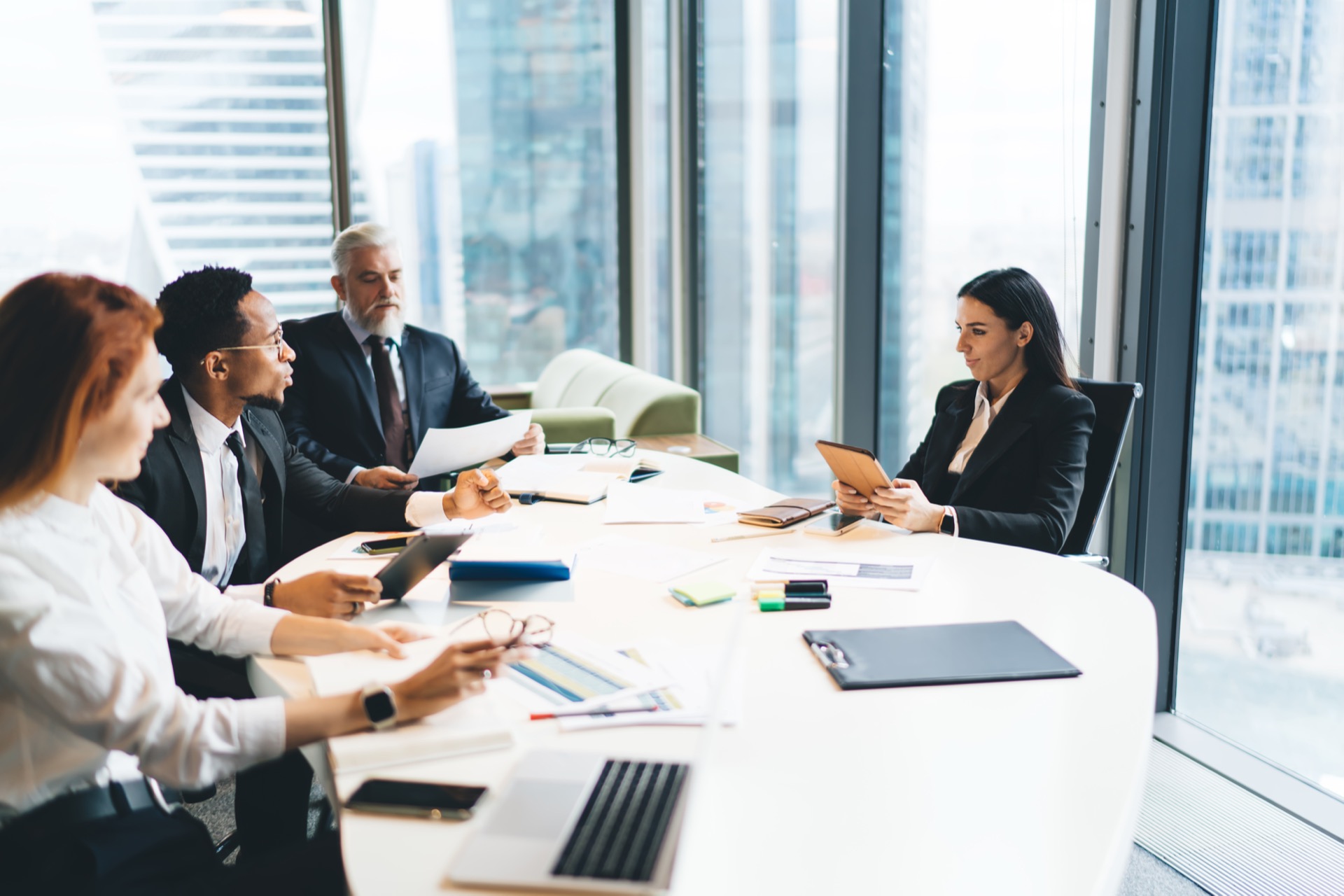 Executive boardroom meeting