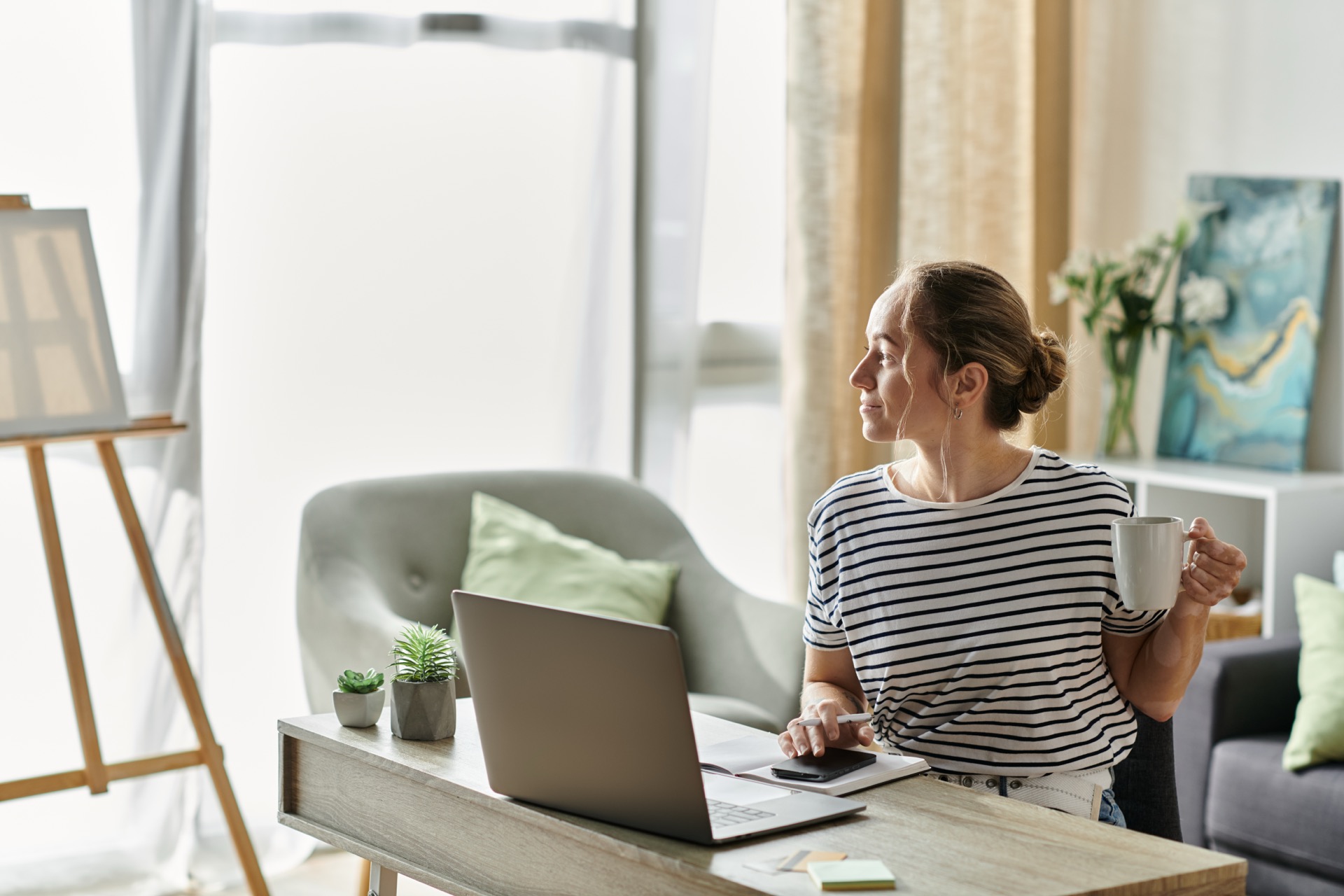 Professional working from home office